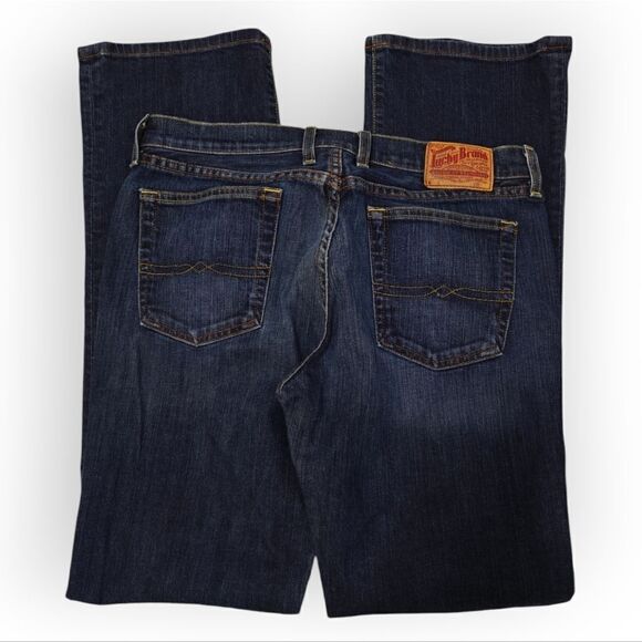 VTG LUCKY BRAND CLASSIC RIDER LONG INSEAM BLUE FIT FLARE JEANS 12/31 - Picture 7 of 10